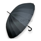 Зонт муж трость ROBIN 24 спиц 63 см крюк полуавтом 1523 черный