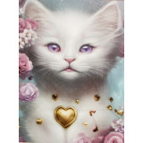 Алмазная живопись 20*30 АК-2030002 кошка с сердечком