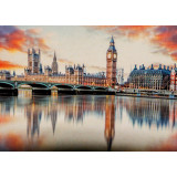 Мозаика со стразами 45х35 без рамы SEG 74621 Биг Бен над рекой