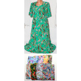 Платье жен Технобренд штапель (46-52) (прод по 4) т. зеленый