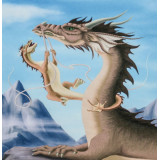 Картина рисование по номерам 40х30 KTL 4715 дракон и дракончик