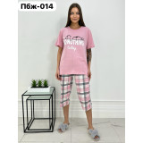 Пижама жен LIDER (футболка+бриджи) (46-56) (прод по 6) роз