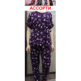 Костюм жен штапель (футболка+штаны) (46-56) (прод по 6) фиолет