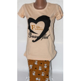 Пижама жен  MILLION (футболка+бриджи) (46-56) (прод по 6) Beautiful бежев