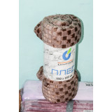 Плед мех Шашечка 180х200 св.коричн