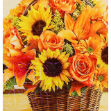 Алмазная живопись 21х25 АК-2125117 букет в корзине