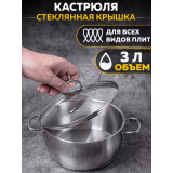 Кастрюля TimA 3,0л 0,6мм с крышкой капс. дно ТАМ-20  6383