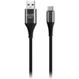 Кабель д/зарядки телефона Smartbuy TypeC в резн. оплете Gear 1м 2А(iK-3112ERG blek)*100 8407