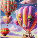 Мозаика со стразами 40х50 на рамке АК-4050032 воздушные шары