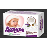 Мыло-крем твердое Детское 90гр  Кокос Лаванда Хлопок  0196