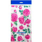 Скатерть одноразовая 120x180  Розовые розы 1098