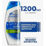 Шампунь H&S 400мл Men с цитрусом контроль над жирностью*6 8552/7063
