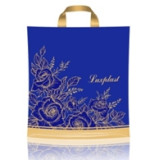 Пакет с петлевой ручкой 37*40 Розы синий (прод по 25)