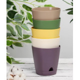 Набор горшок д/цветов Amsterdam D110мм,0,65л с прикорн.поливом 5шт микс *12  1816