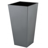 Горшок д/цветов InGreen London CUBE 250х250х470мм,19,4л с дренаж.вставкой вулкан серый *8 3652