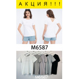 Футболка жен. 6587 (единый размер 48-50) *4  серо-голубой