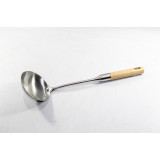 Половник 34см, 80мл, металл, ручка бамбук 316-7146  1460