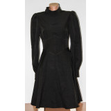 Платье с кокеткой короткое клеш черный 42