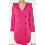 Платье халат золотые пуговицы малиновый S