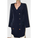 Платье халат золотые пуговицы темно/синий S