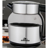 Чайник Добрыня эл. DO-1264 1,7л 1500Вт стекло с стальными вставками 9901