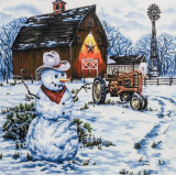 Мозаика со стразами 30x30 GLC 51465 снеговик