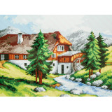 Набор для вышивания крестом 30х40 DA 011 дом в горах