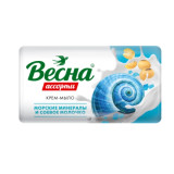 Мыло-крем твердое ВЕСНА Ассорти 90г  Морские минералы и соевое молочко *6/72  9237