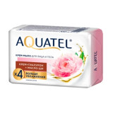 Мыло-крем твердое AQUATEL 4*75гр Нежная роза *24  5269