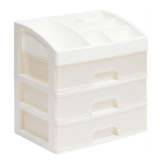 Органайзер д/косметики 3 ящика (белый/перламутр) *4  5968