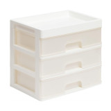 Органайзер д/мелочей 3 ящика (белый/перламутр) *4 258*178*225 мм 6002