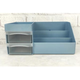 Органайзер д/косметики (серо-синий/прозрачный) 258х160х115 мм *8  5876