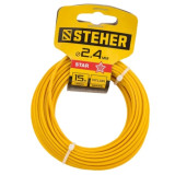 Леска для триммера STEHER звезда 2,4мм 15м 75010-2,4-15 4439