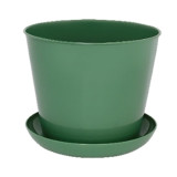 Кашпо д/цветов круглое 2,2л с поддоном (темно-зеленый)*20  6521
