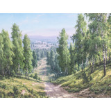 Мозаика со стразами 50х65 на рамке LMZ 5066 березовая роща