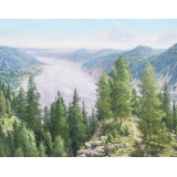 Мозаика со стразами 50х65 на рамке LMZ 5090 река в горах