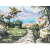 Мозаика со стразами 50х65 на рамке LMZ 5082 приморский город