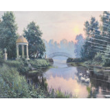 Мозаика со стразами 50х65 на рамке LMZ 5076 беседка у реки