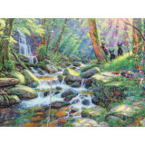 Мозаика со стразами 45х35 без рамы SEG 71826 река в лесу
