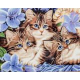 Мозаика со стразами 45х35 без рамы SEG 74041 котята
