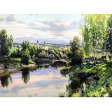 Картина рисование по номерам 50х65 LMZ 5084 река в лесу