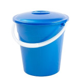 Ведро 8л евро пищевое с крышкой голубой 3179