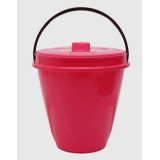 Ведро 10л евро Лайт с крышкой розовый 6569
