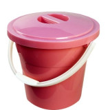 Ведро 12л евро пищевое с крышкой бордовый 1243