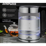 Чайник Добрыня эл. DO-1263 1,8л 1800 Вт стекло черный 9925