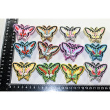 Нашивка д/одежды 404 Бабочки с перламутром 60*45мм (прод. по 12)