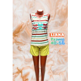 Пижама жен Liana (майка+шорты) 48-56р (прод по 5) полоса