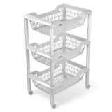 Этажерка универ. Джетта 3 корзины св.-серая С7535СЕР*4 6543