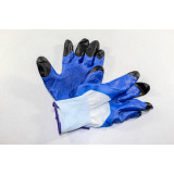 Перчатки х/б латекс синий черный палец с обливом (прод по 12)*720