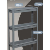 Этажерка VIKEA узкая 3 яруса на колесах  УЦЕНКА!!!